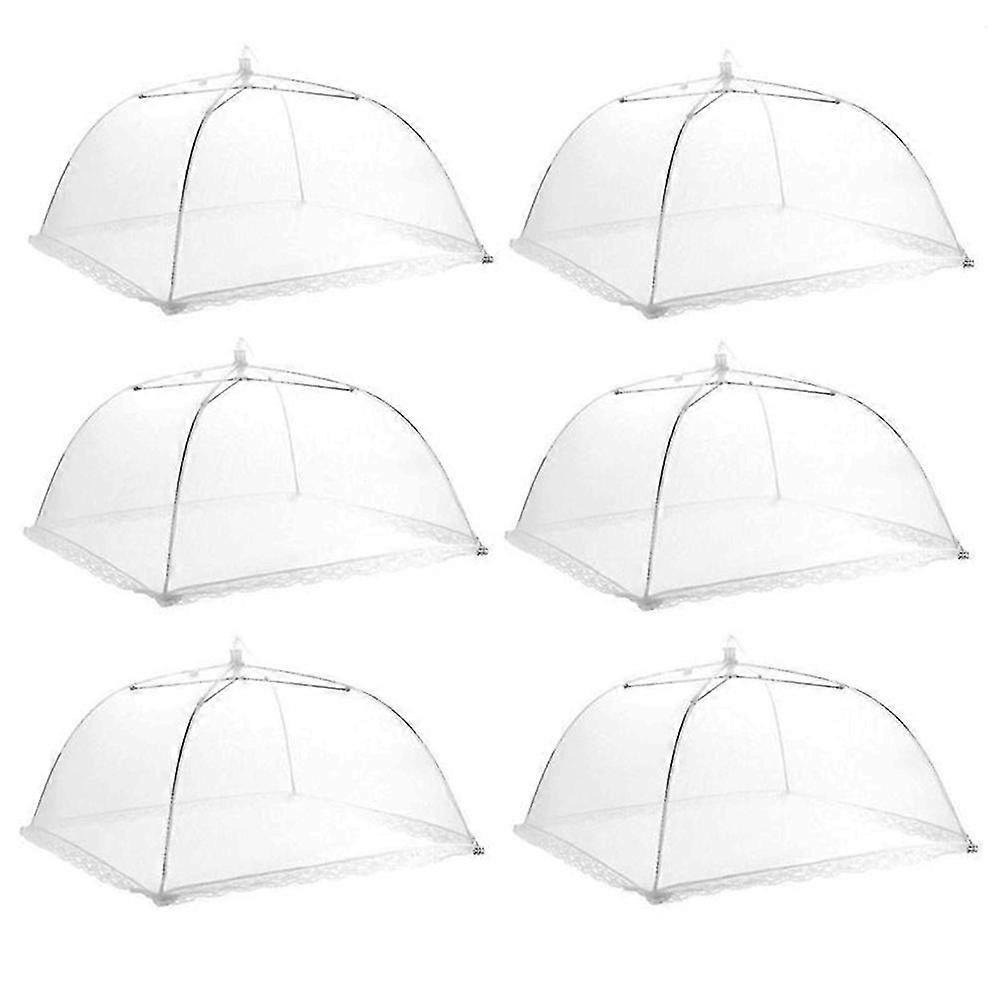 6pcs Large Pop-up Mesh Collapsible Outdoor Picnic Food Covers Mesh Food Cover Net