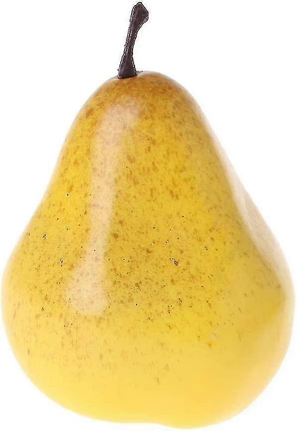 Realistic Lifelike Simulation Artificial Fruit Pear Kitchen Display Decoration2pcs Yellow