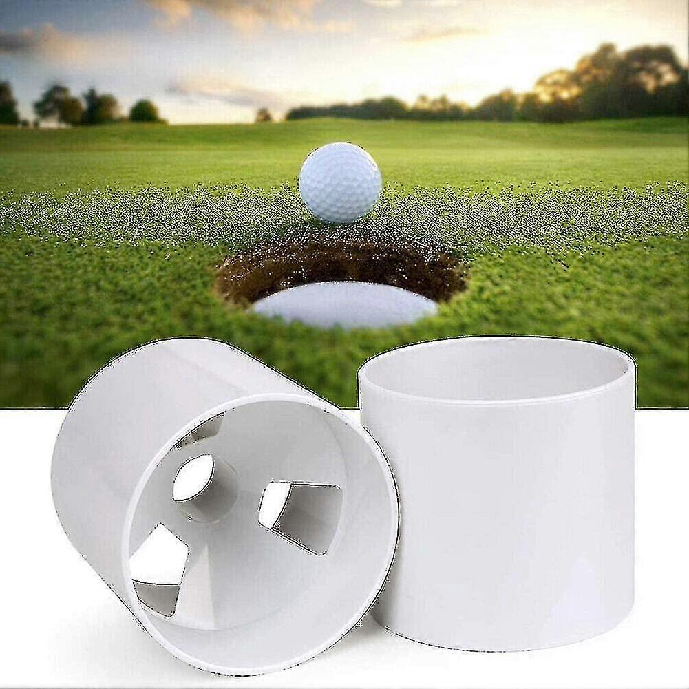 Golf Hole Putting Cup For Practice Putting Green | Set Of 2 Golf Cups - Conform To Usga Regulations, Abs Ivory White, Dimension 4" Depth, Diameter 4 1