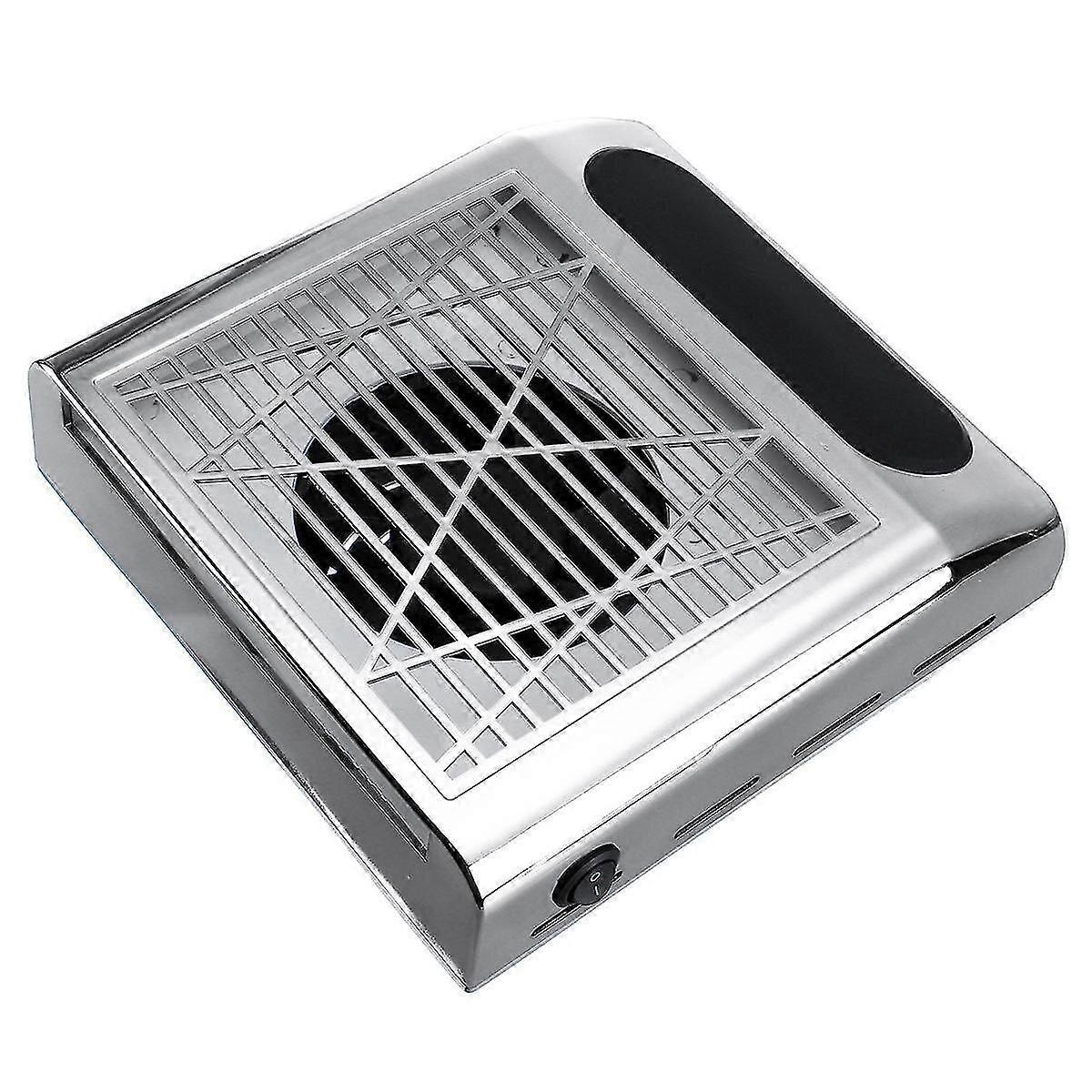 80W 360amp;deg; Nail Salon Collector Vacuum Fan LED Cleaner Suction Manicure Machine SILVER COLOR