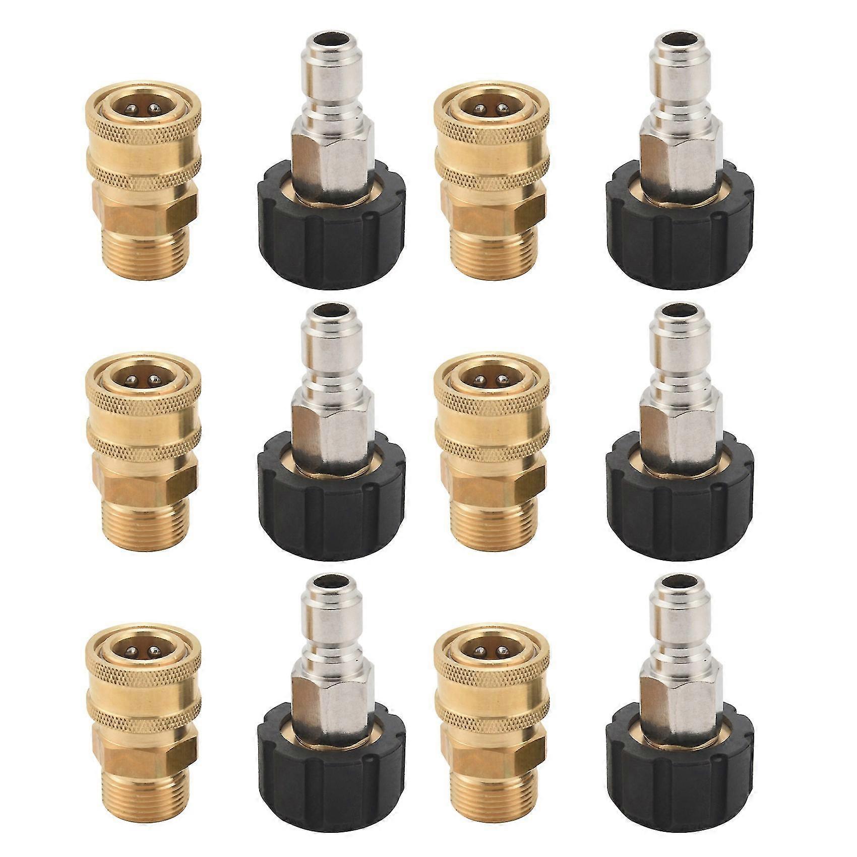 12x Pressure Washer Adapter Set, Quick Connect Kit, 5000 Psi