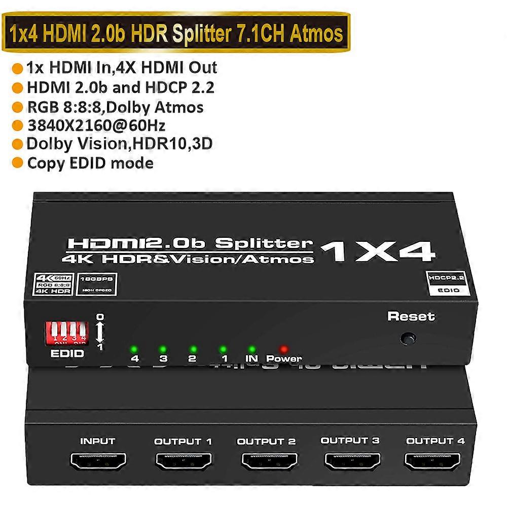 Splitter interruttore 1x2 compatibile con HDMI 4k 60Hz 1 in 2 out 4 out per doppio monitor 1080P 3D 1x4 HDMI Splitter per PS4 pro