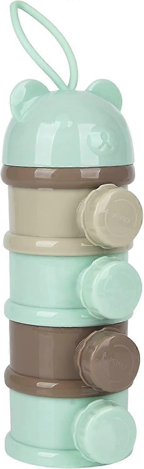 Baby Milk Powder Dispenser Pot Portable 4 Layers Formula Milk Storage Container with Silicone Handle Formula Dispenser Container Baby Snack Storage Co