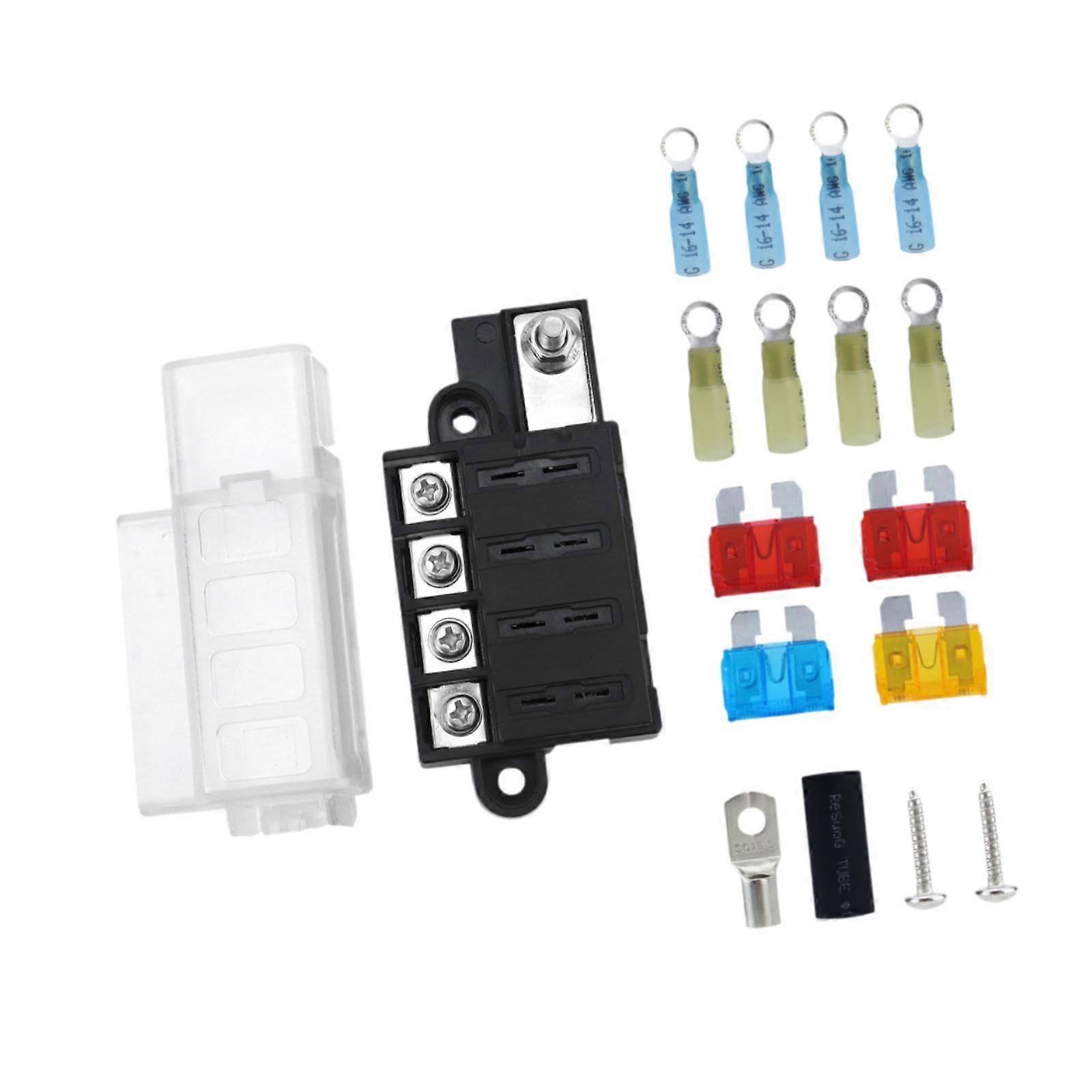 Blade Fuse Block Terminal Mount Kit Auto Accessories Repair Parts 1 in 4 Out