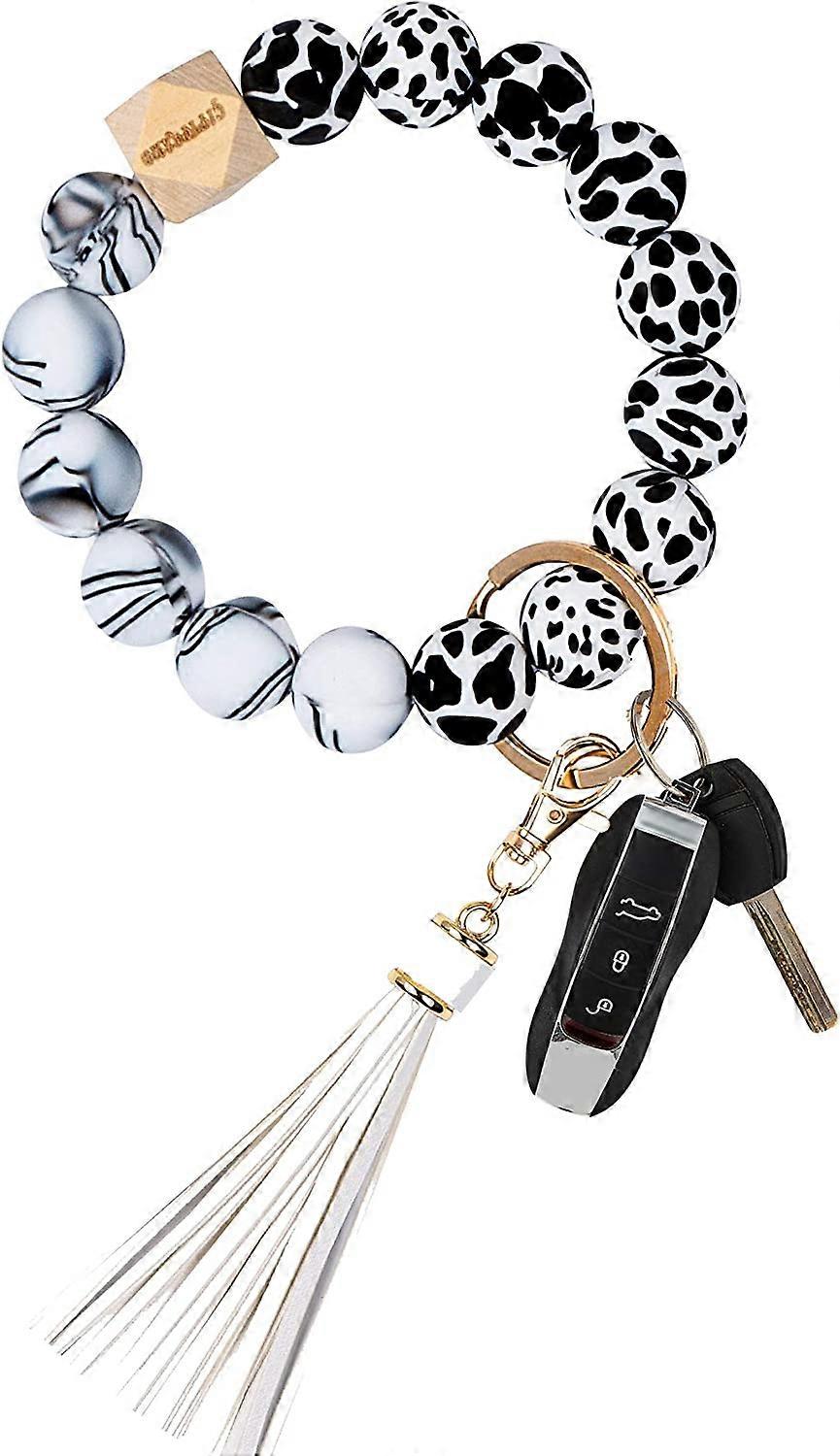 Silicone Key Ring Bracelet Wristlet Keychain for Women, Bangle Key Chain for Circle Wrist Bracelet for Car Keys Keychains