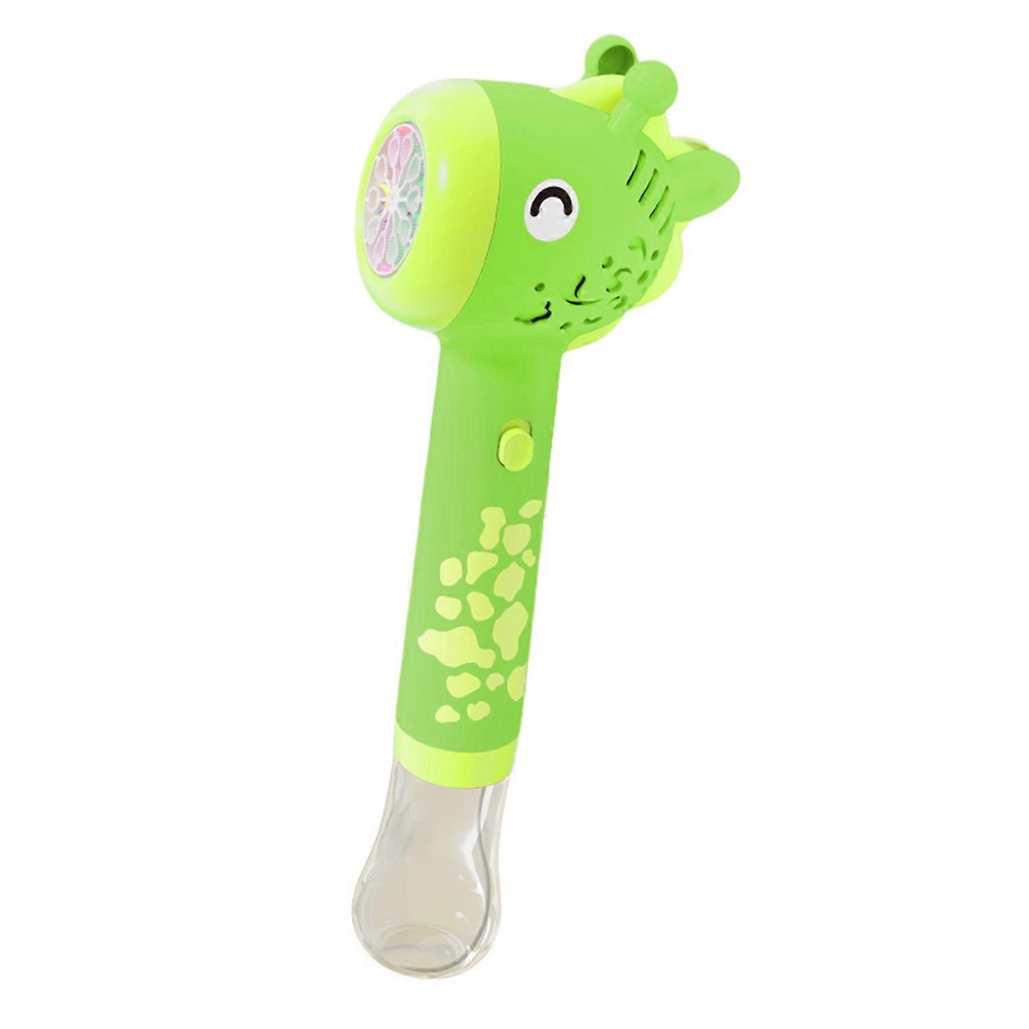 Electric Giraffe Bubble Maker Wand with Light 10 Holes Cartoon Animal Kids Handheld Automatic Bubble