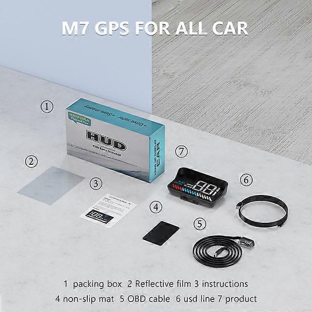 M7 Auto Head Up Display Car HUD OBD Plus GPS Speedometer Windshield Projector On-board Automatic Computer For All Car