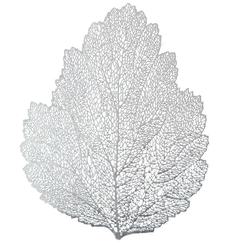 1Pc Table Placemat Table Mat PVC Cup Leaf Shaped Dining Mats Hollow Decoration