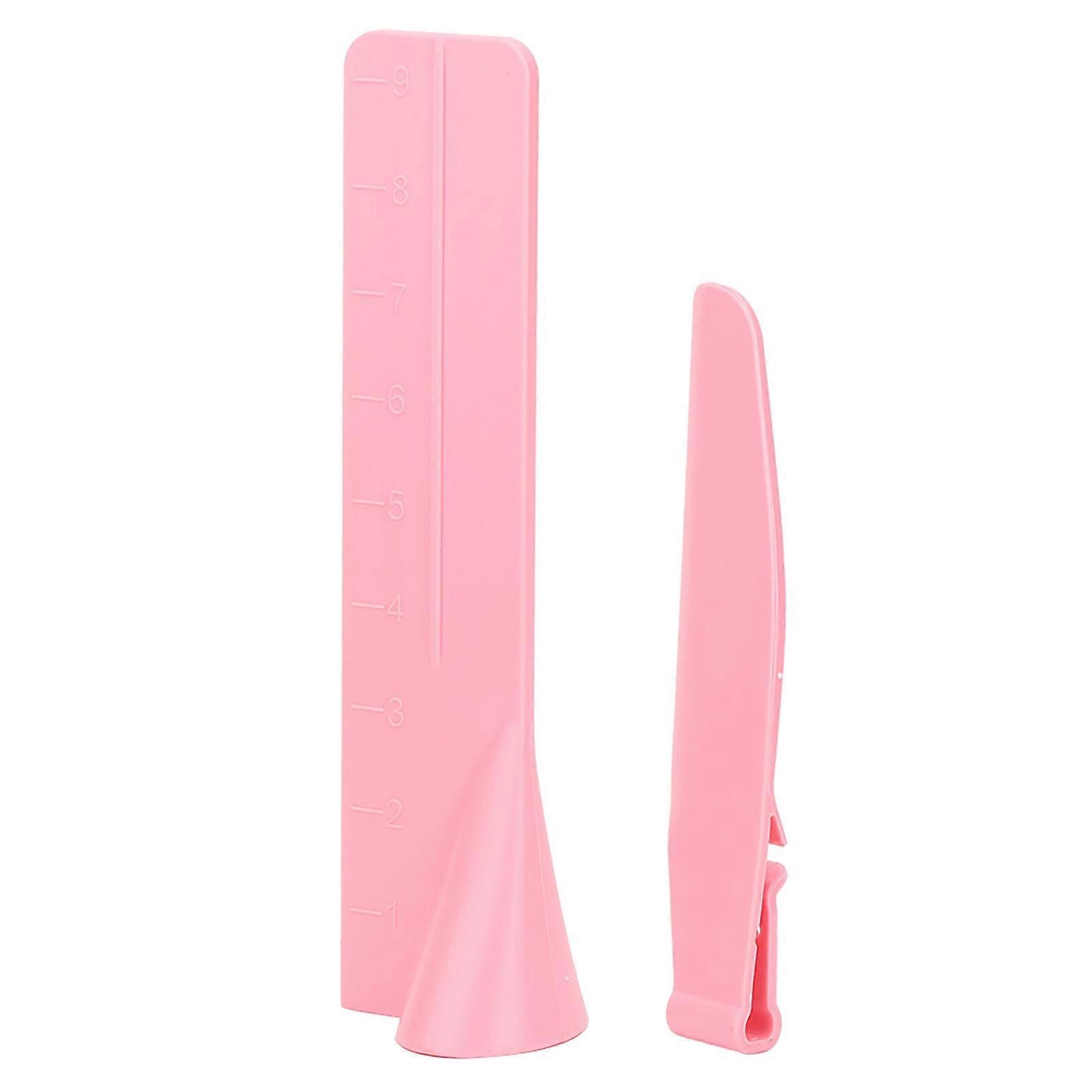 Adjustable Height Cream Scraper Cake Gauge for Fondant Decorations with Scale Food Grade Plastic Pink