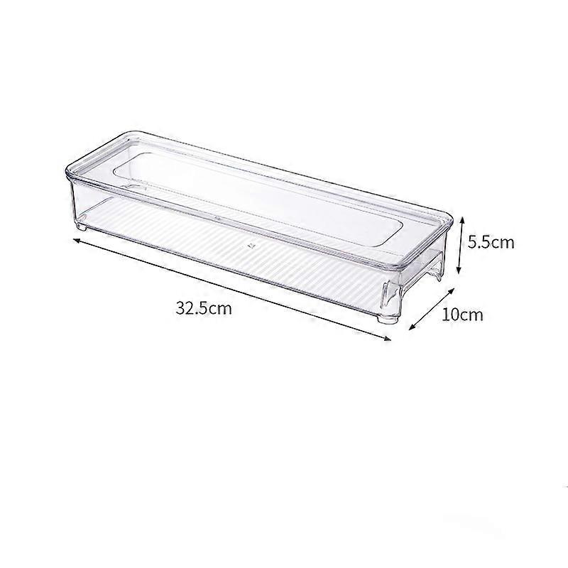 Cabinet/Kitchen storage box, small plastic refrigerator bin, long box, transparent