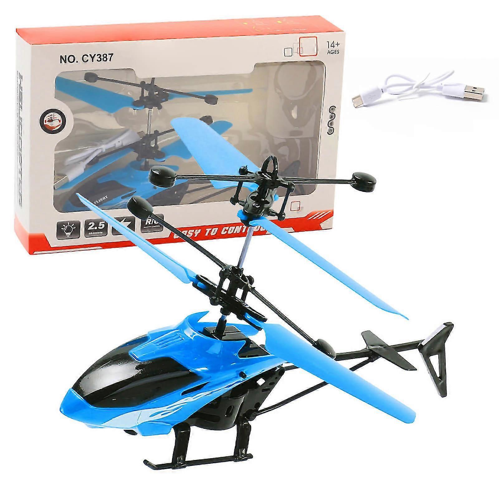 RC Helicopter with Light and Drop Resistance - Blue