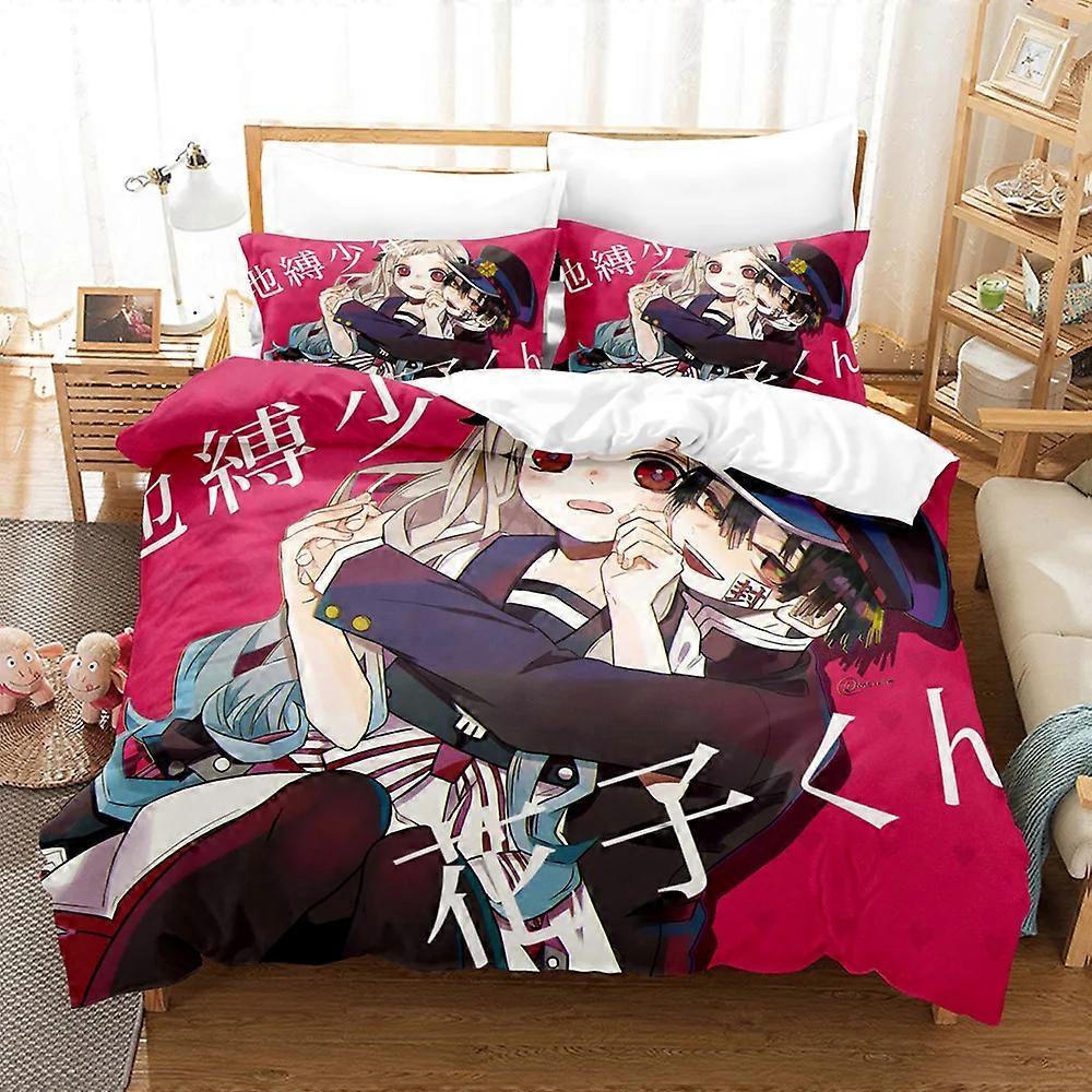 m233 Lakan Anime Toalett bunden Hanako kun Sängkläder, Påslakan Sänguppsättning Påslakan Örngott, Pojkar Flickor Vuxna Lakan ggt233