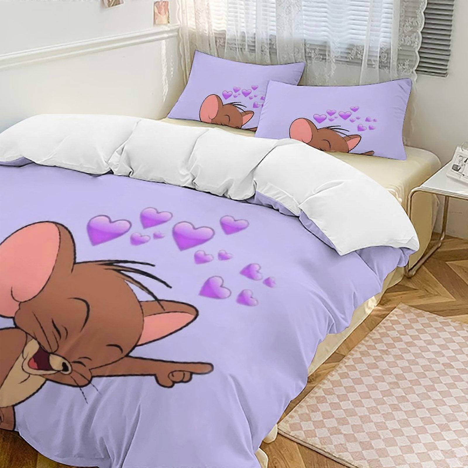 Bedding set WY425 Tom And JerryCartoon Collection 3-Piece Comforter Set, Personalized Bedding Decor for Kids And Teens  Bed Sheets ZA425
