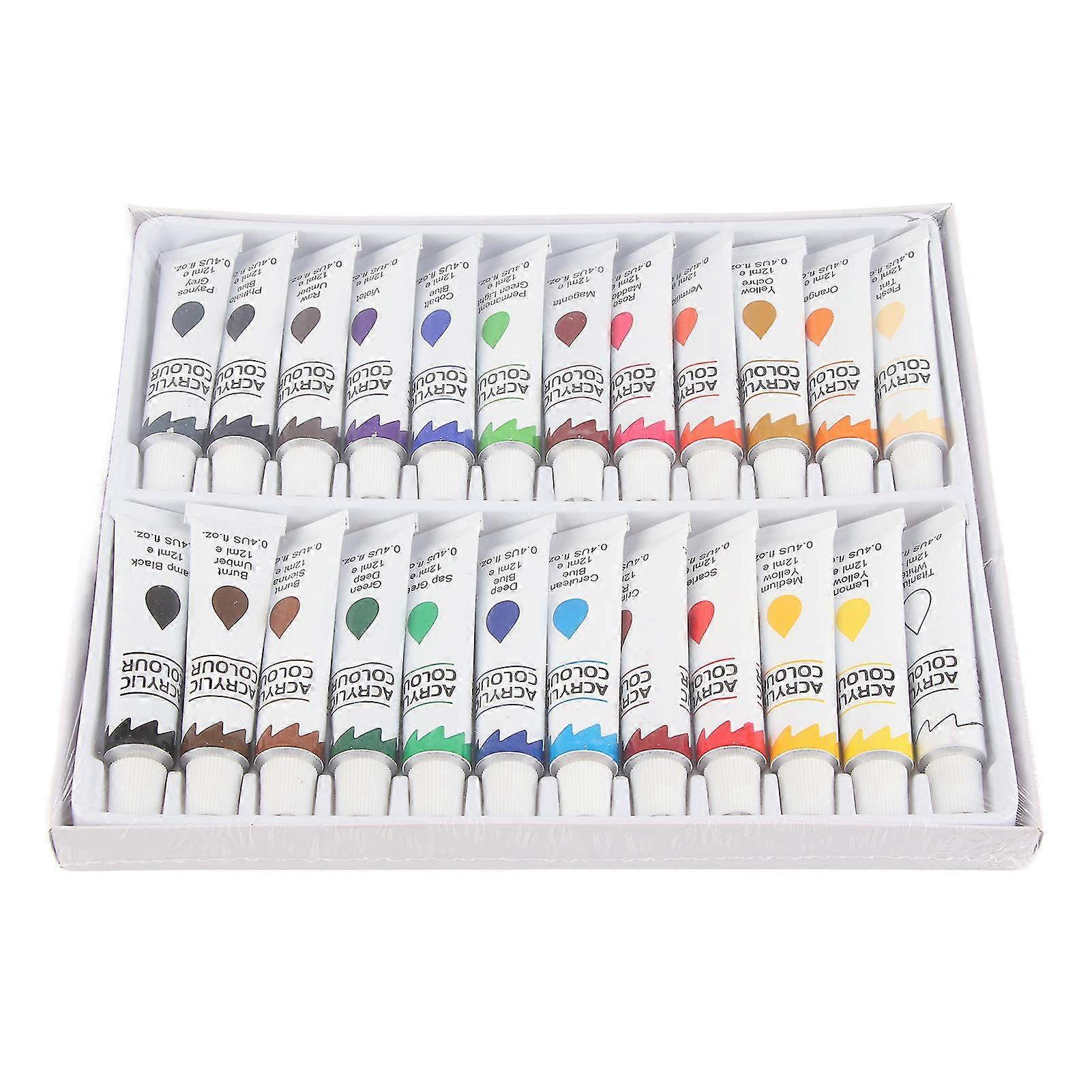 12-Color 12ml Acrylic Paint Set for DIY Art Projects Coloring Supplies