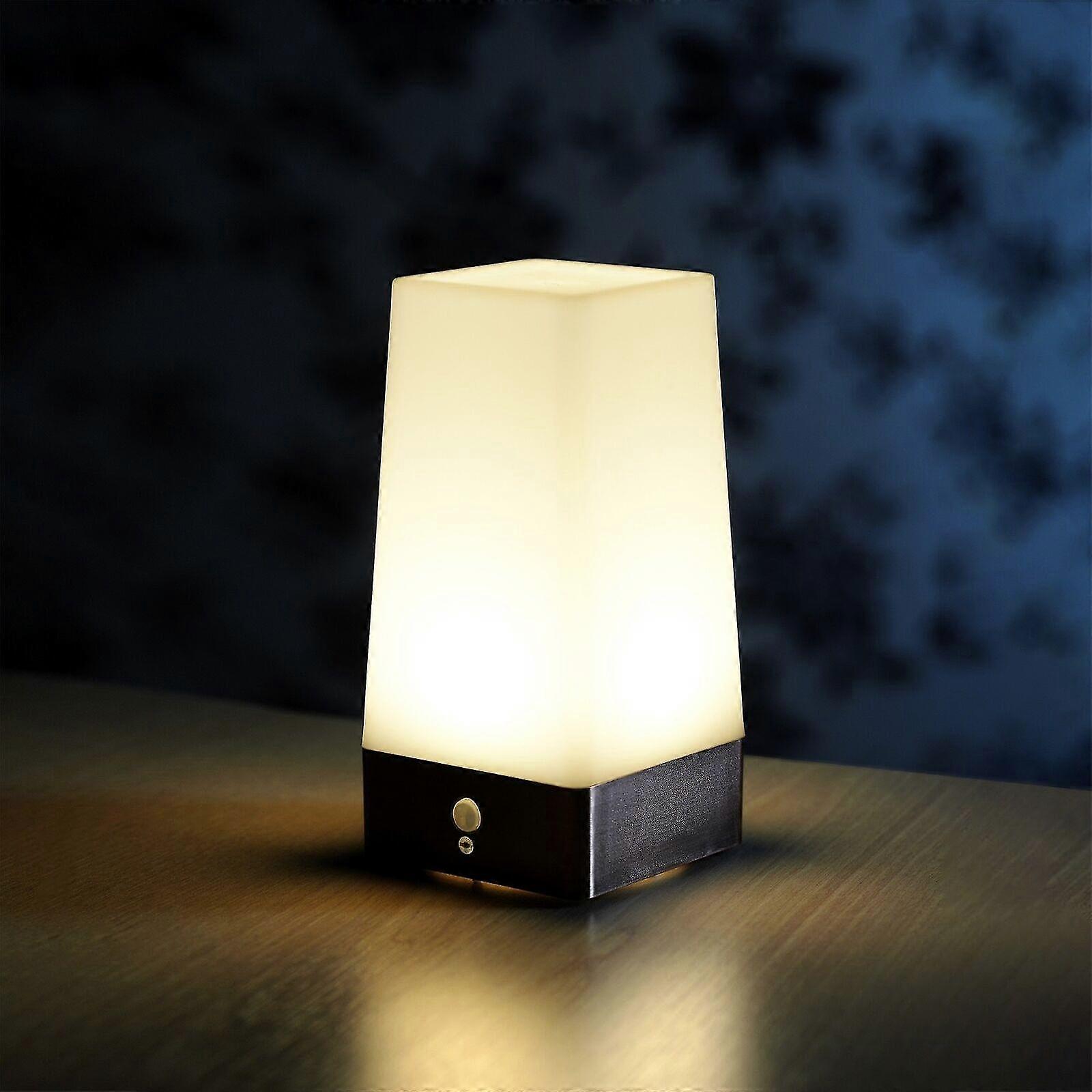 Wireless Motion Sensor Lamp Hallway Table LED Night Light Square Bedside Lamp