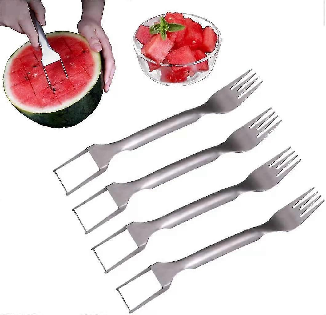 2 In 1 Watermelon Fork Slicer, 2023 New Watermelon Slicer Cutter Summer Watermelon Cutting Fork Cutting Knife Artifact