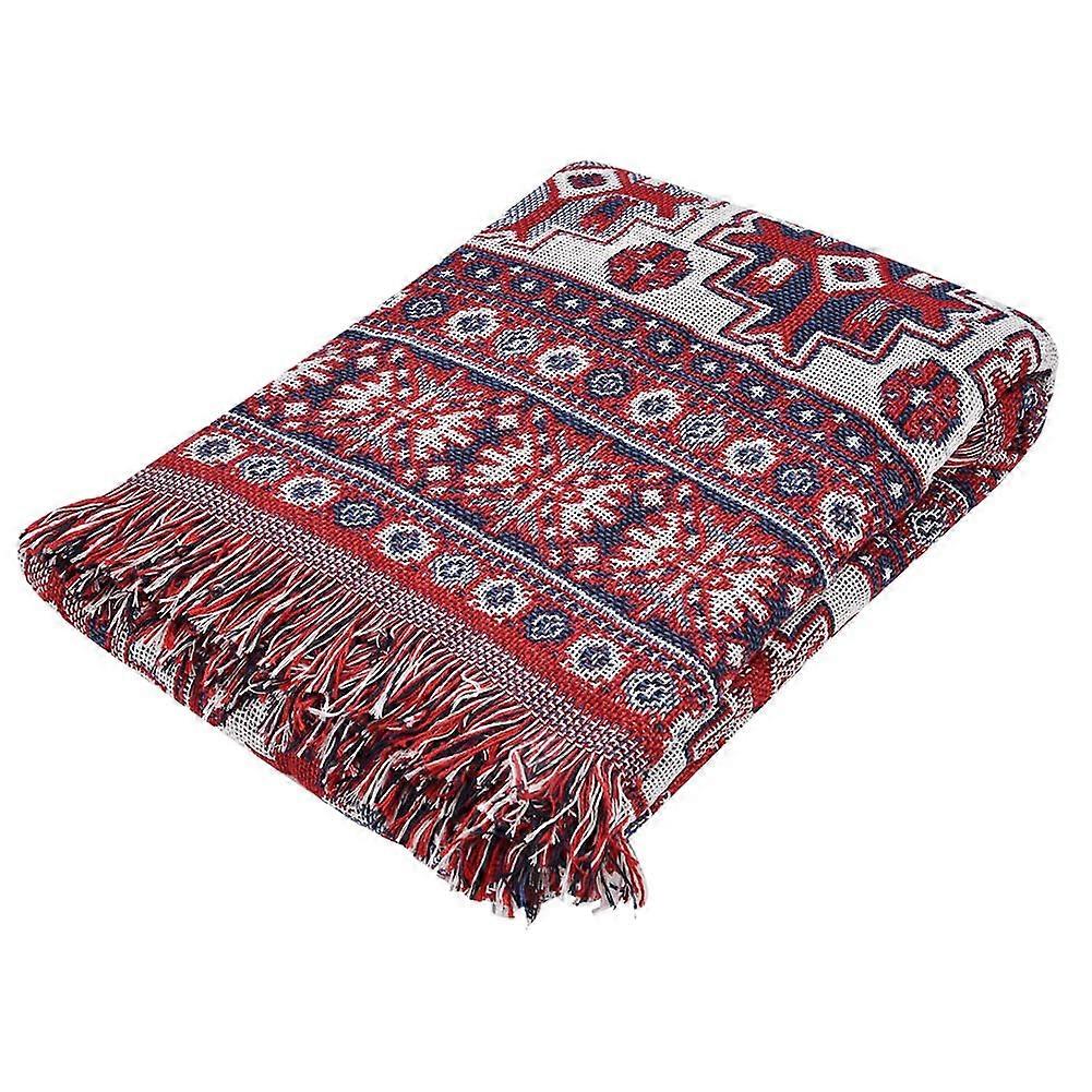 Tapete de cobertor de sofá tecido de algodão de dupla face com borlas decorativas para sofá-cama