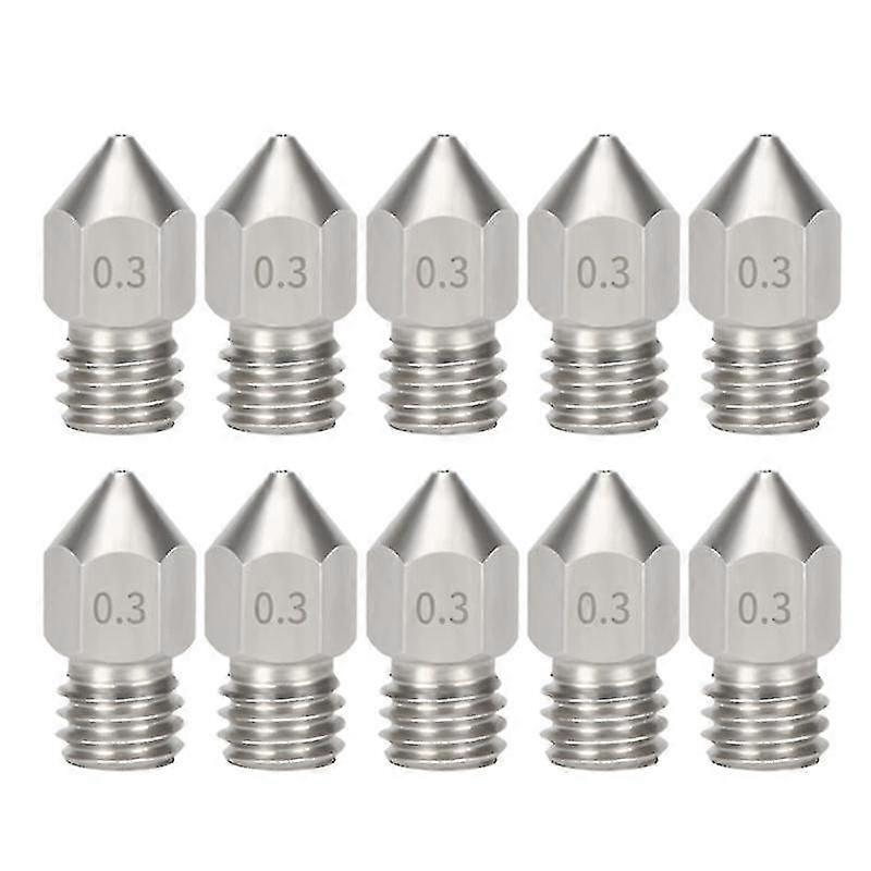 10pcs Mk8 Nozzles M6 Thread For 1.75mm Ment Extruder 3d Printer Ender 3 /5