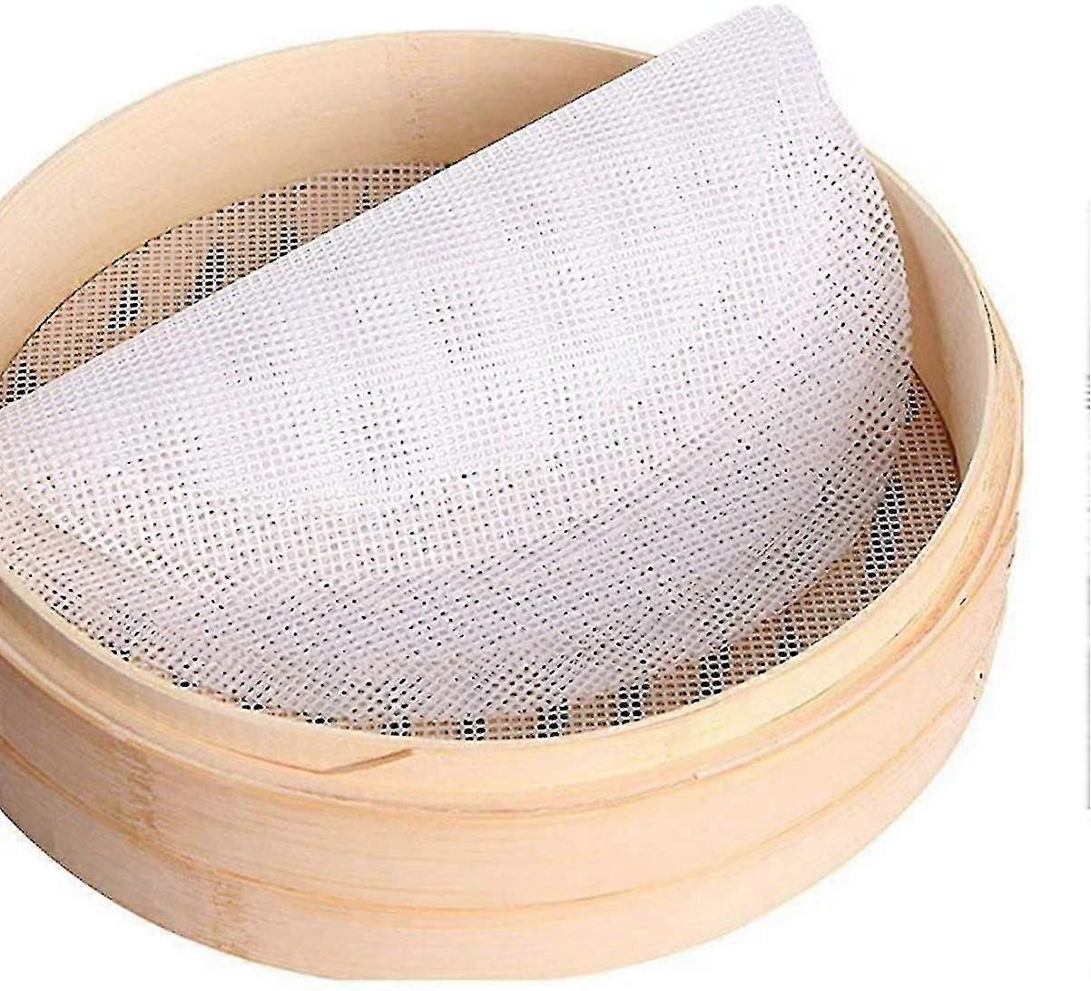 Reusable Silic Steamer Non-stick Mesh Mat Round Dumpling Mat 5pcs (25cm) (santanxing)