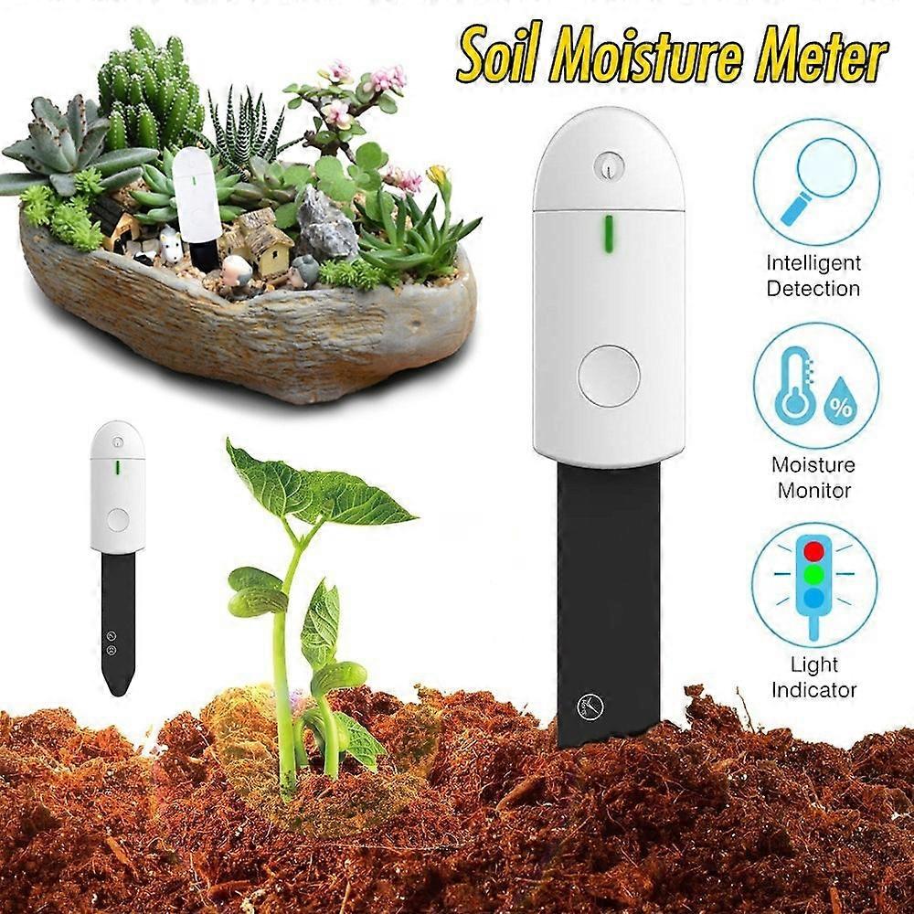 1 piece (white) Soil Tester, Intelligent Plant Monitor Soil Tester Automatically Monitors Moisture Levels, Horticultural Comp Detector