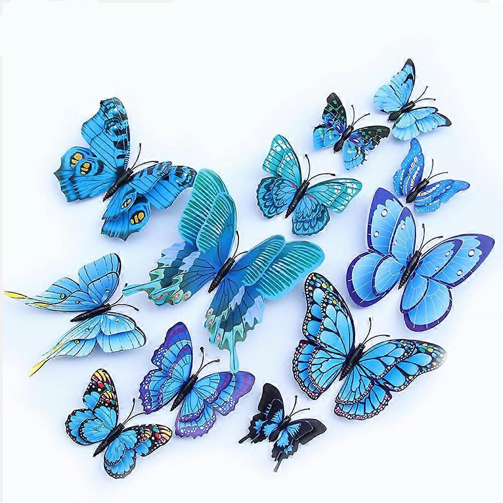 3D double-winged artificial butterfly, wedding/party/home decoration, craft simulation butterfly, 6 neck mixed butterfly wall sticker