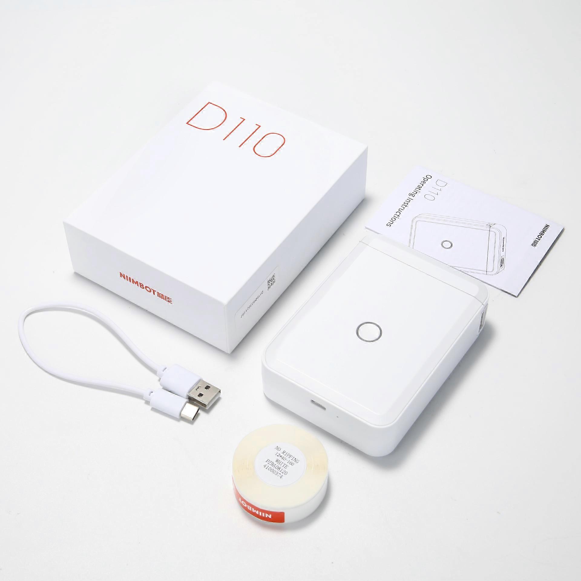 Label Maker With Adhesive Tape, D110 Portable Bluetooth Label Printer For Storage, Shipping, Barcode, Mailing, Office, Home, Organize, Sticker Making 