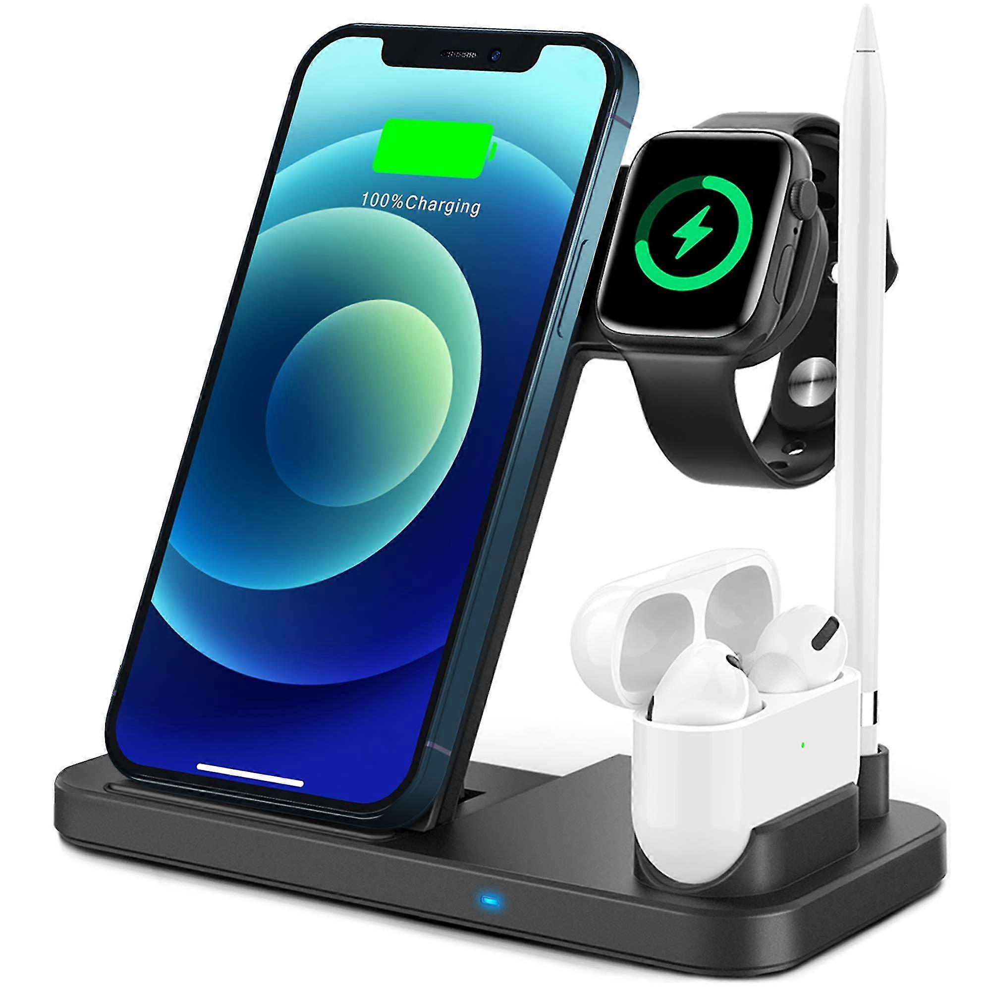 Teminice 4 In 1 Wireless Charger For Apple Watch & Airpods & Pencil Charging Dock Station