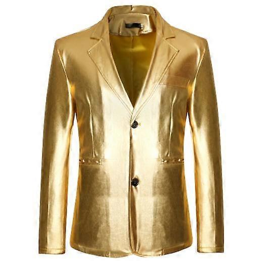 Men's Double Collar Two Button Slim Fit Suit Blazer Jacket