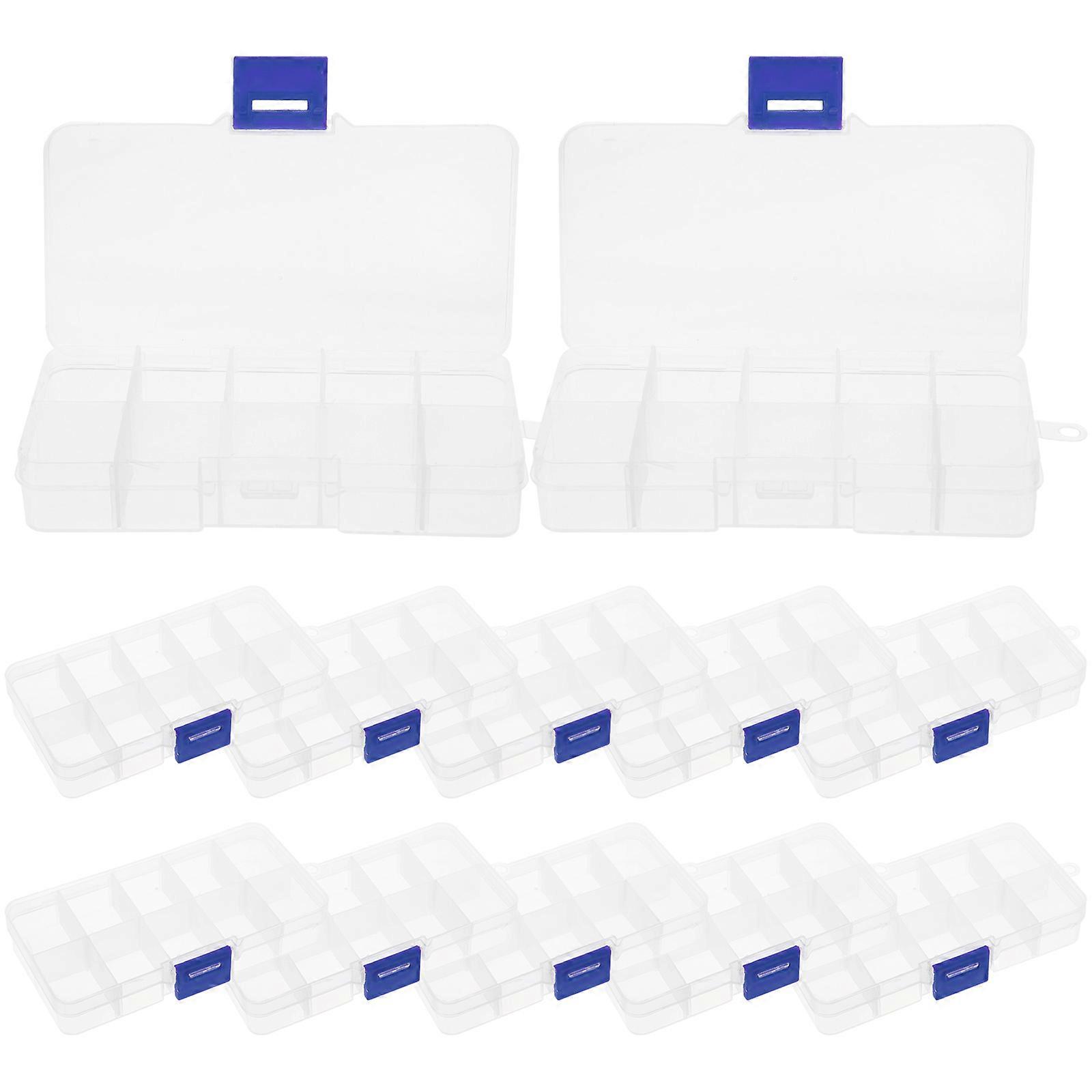 12 Pcs Adjustable Drawer Organizer Transparent Compartment Box Clear Compartment Case Clear Plastic Compartment Box