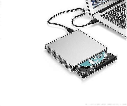 Usb Cd-dvd-rw Reader / Writer For Lenovo Pc External Portable Connection (silver)