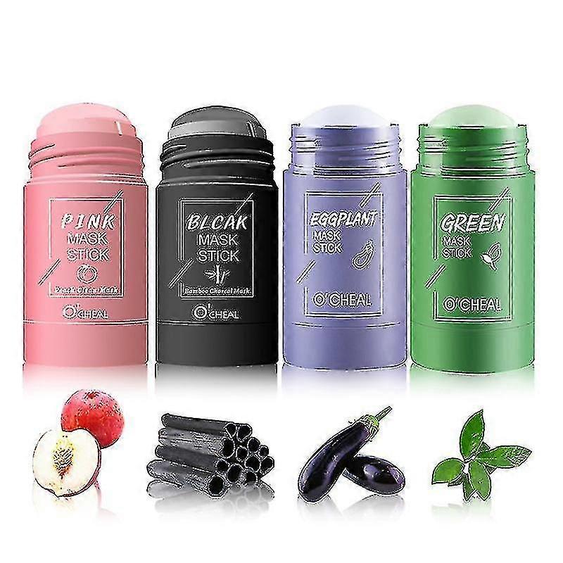 4pcs grüner Tee Maske Stick, grüne Reinigung Tee Ton Maske Stick für Gesicht Mitesser Entferner befeuchtet Ölkontrolle