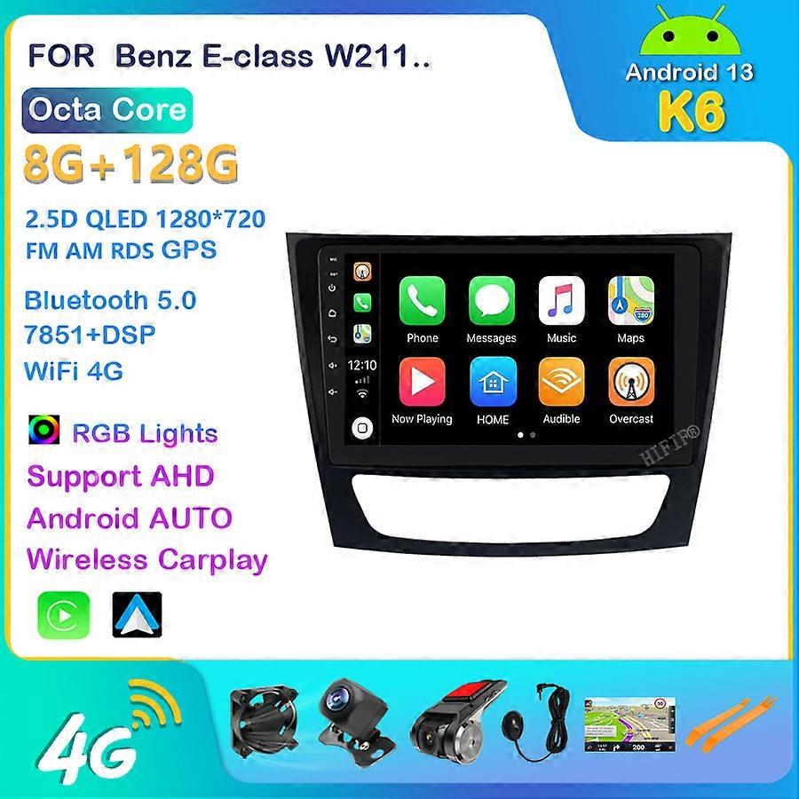 2 Din Car Multimedia Player Android 13 GPS For Benz E-class W211 E200 E220 E300 E350 E240 E270 E280 CLS CLASS W219 2002-2010