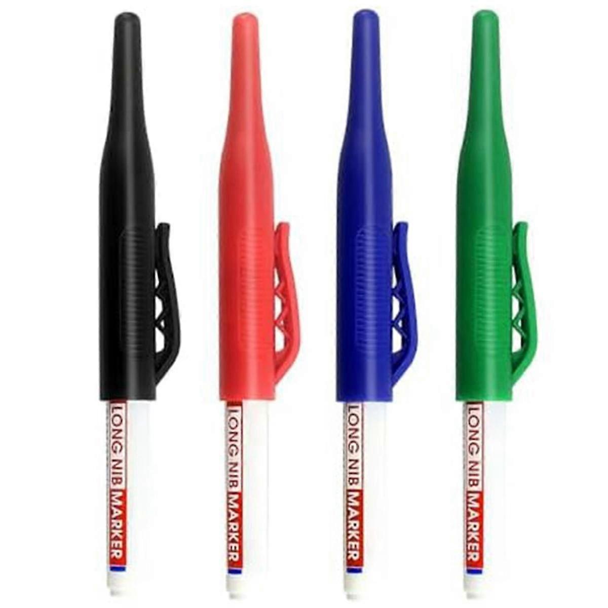 Long- Deep Hole Marker,Metal Markers for Steel Waterproof Construction Markers Long Nose Marker Pen