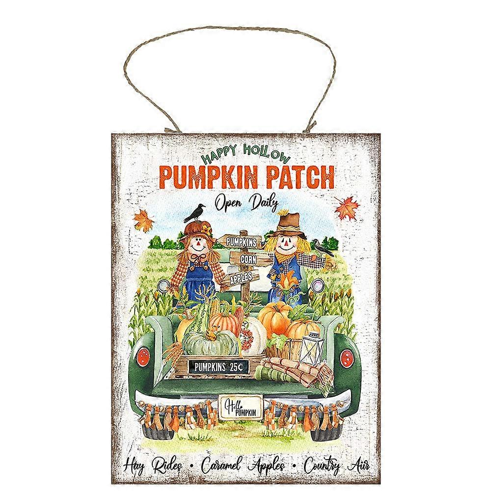 Happy Hollow Pumpkin Patch tryckt handgjord träskylt