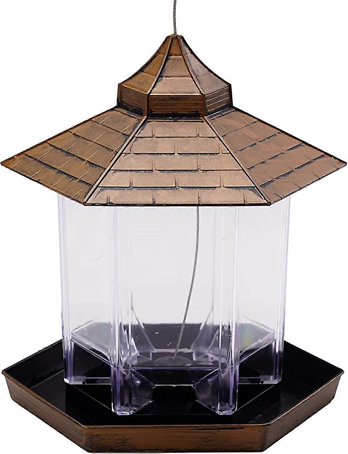 Udendørs fuglefoder, Vildtfuglefoder på taget, hængende, 1L, Vejrbestandig, Maddispenser