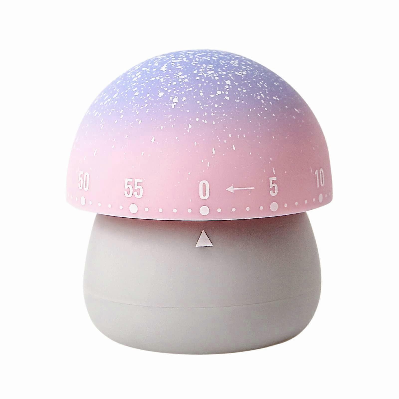Mechanical Kitchen Timer, Cute Mushroom Timer for Kids, 60 Minute Manual Timer (Gray Base)