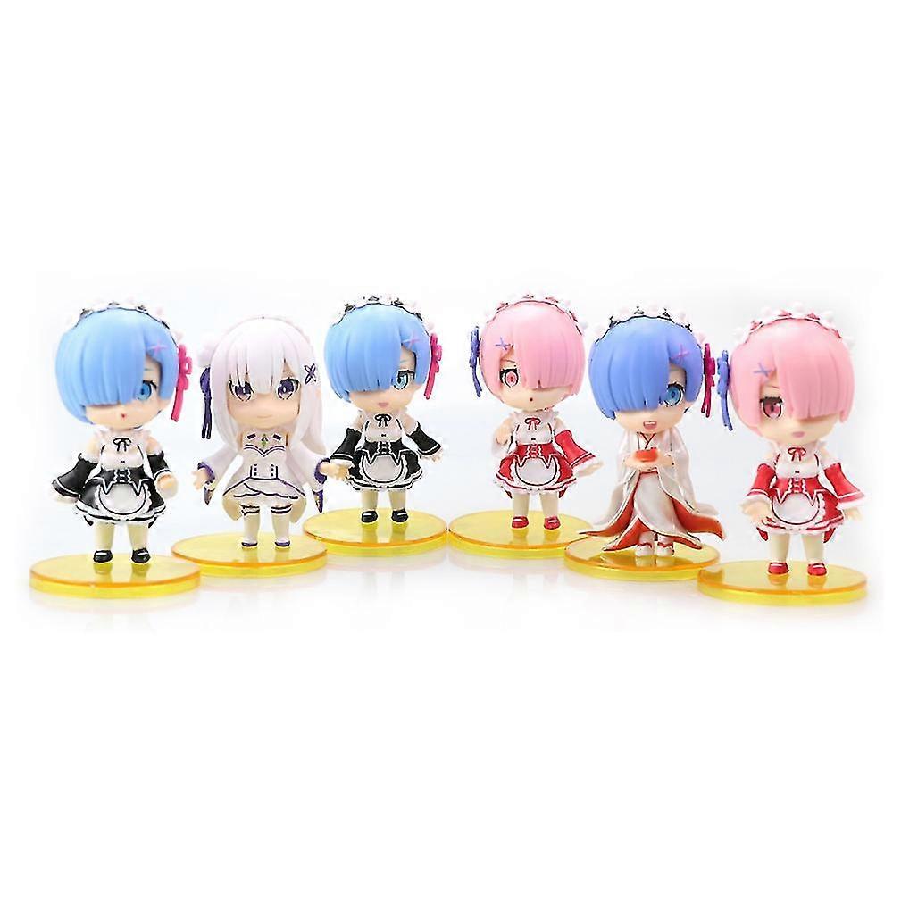 6pcs Rem Ram Figure Toy Model