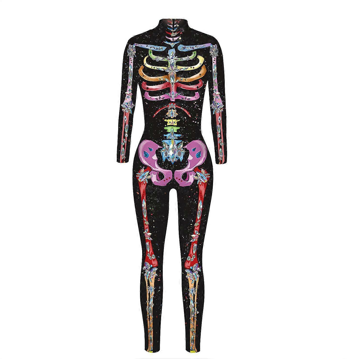 3d Skeleton Coloré Bodysuit Stretch Cosplay Jumpsuits
