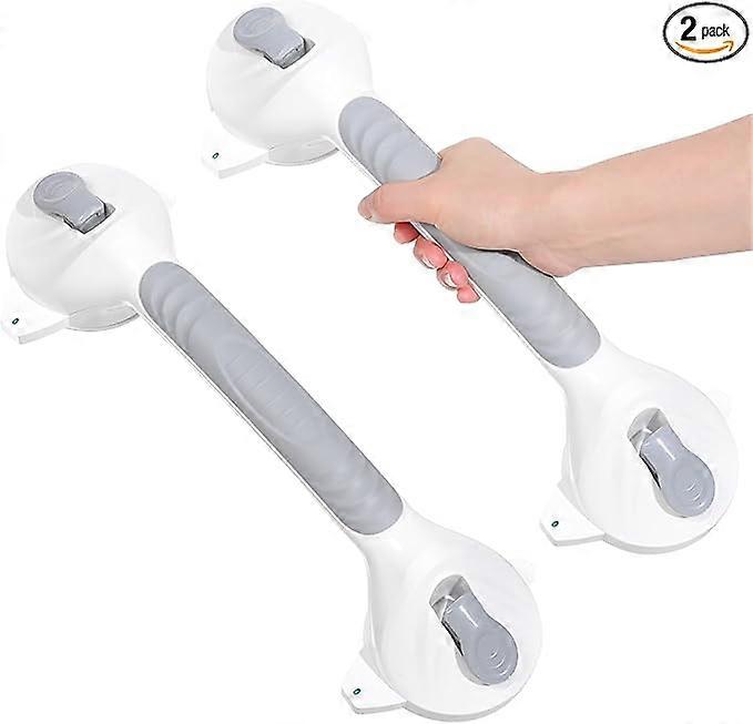 15 Inch Shower Handles for Elderly Suction Heavy Duty 300 Lbs (2 Pack), Safety Grab Bars for Shower with Indicators, Removable Shower Handrails for Se