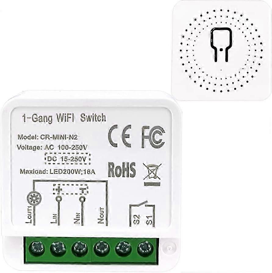 Mini Smart Light Switch DIY Breaker Module AC/DC WiFi Switch for Smart Life/Tuya App
