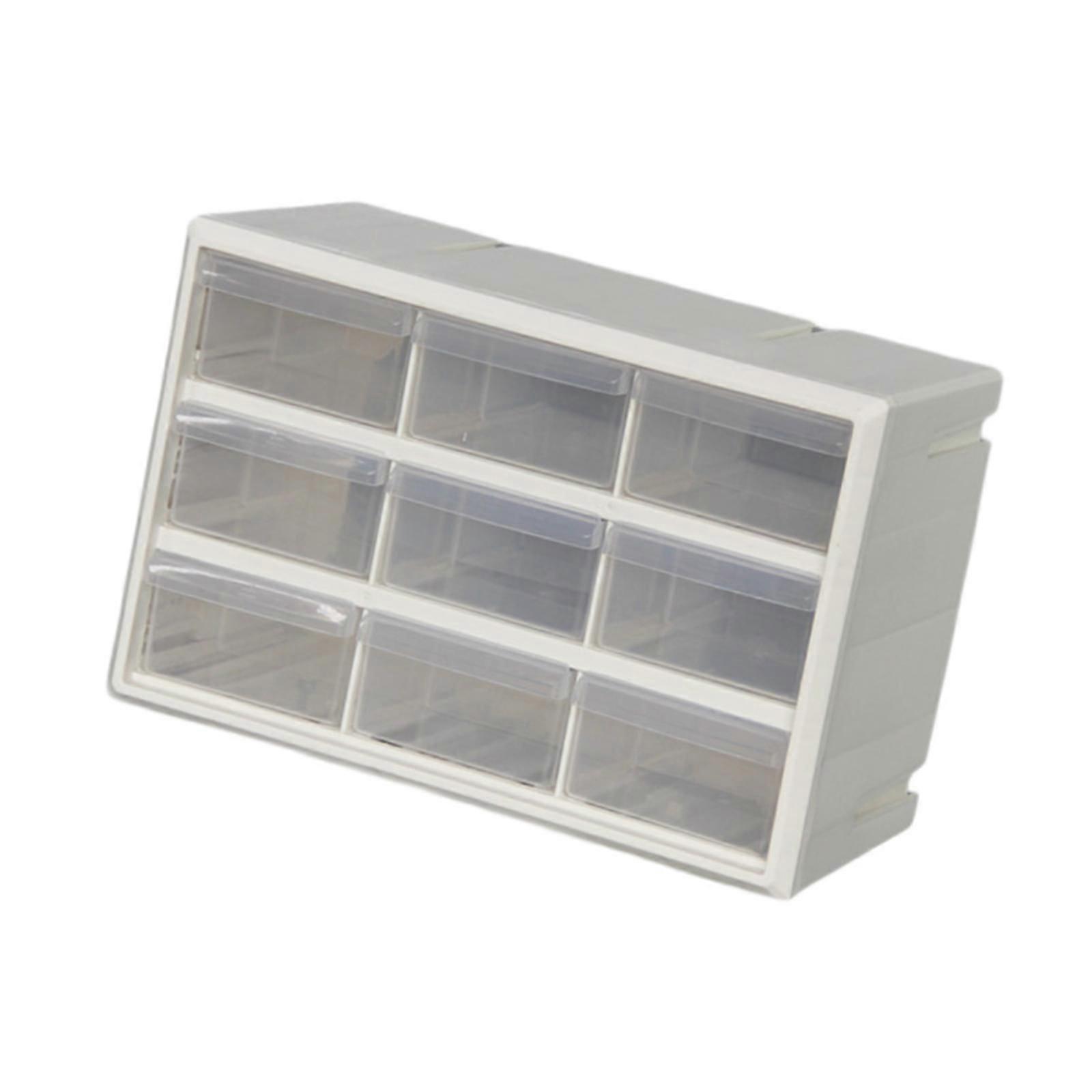 9 Drawer Storage Organizer Cabinet Bead Organizer for Storing Nuts and Bolts white