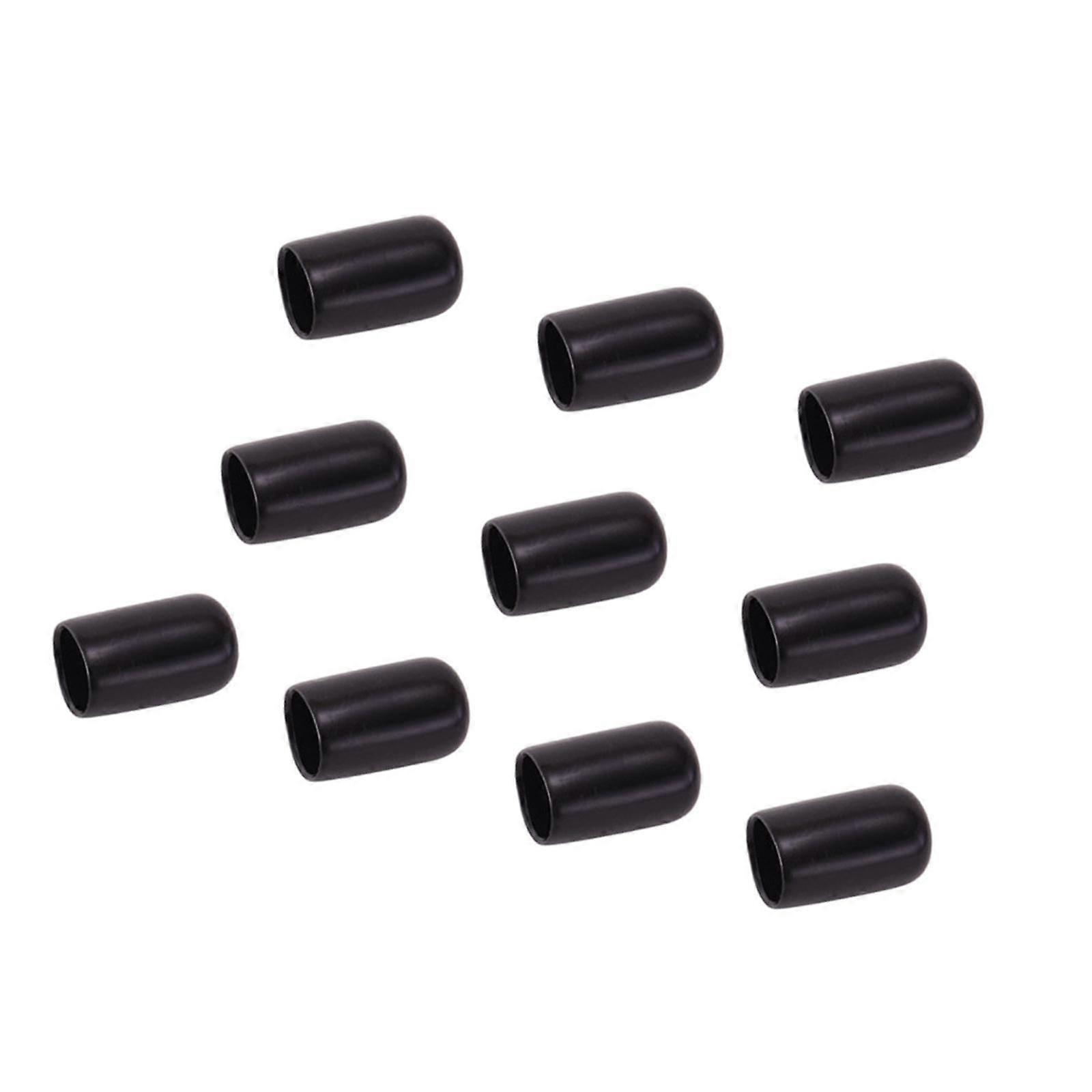 10x Billard Queue Tip Protectors Leichte tragbare Schutz-Stick-Abdeckungen 13 mm Schwarz
