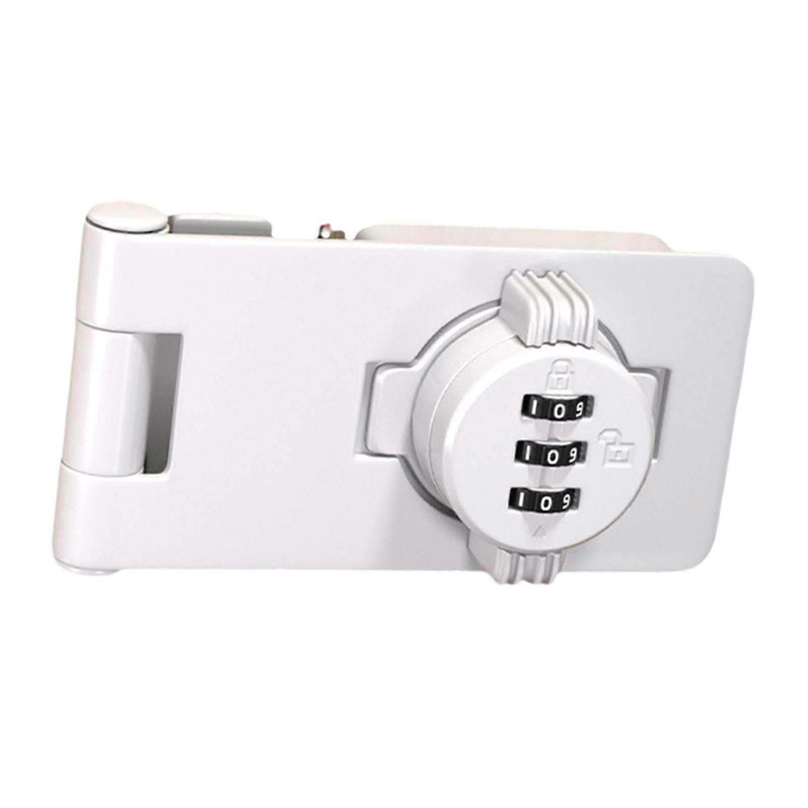 Password Rotary Hasp Lock Keyless Cabinet Lock Home Cabinet Combination Lock White