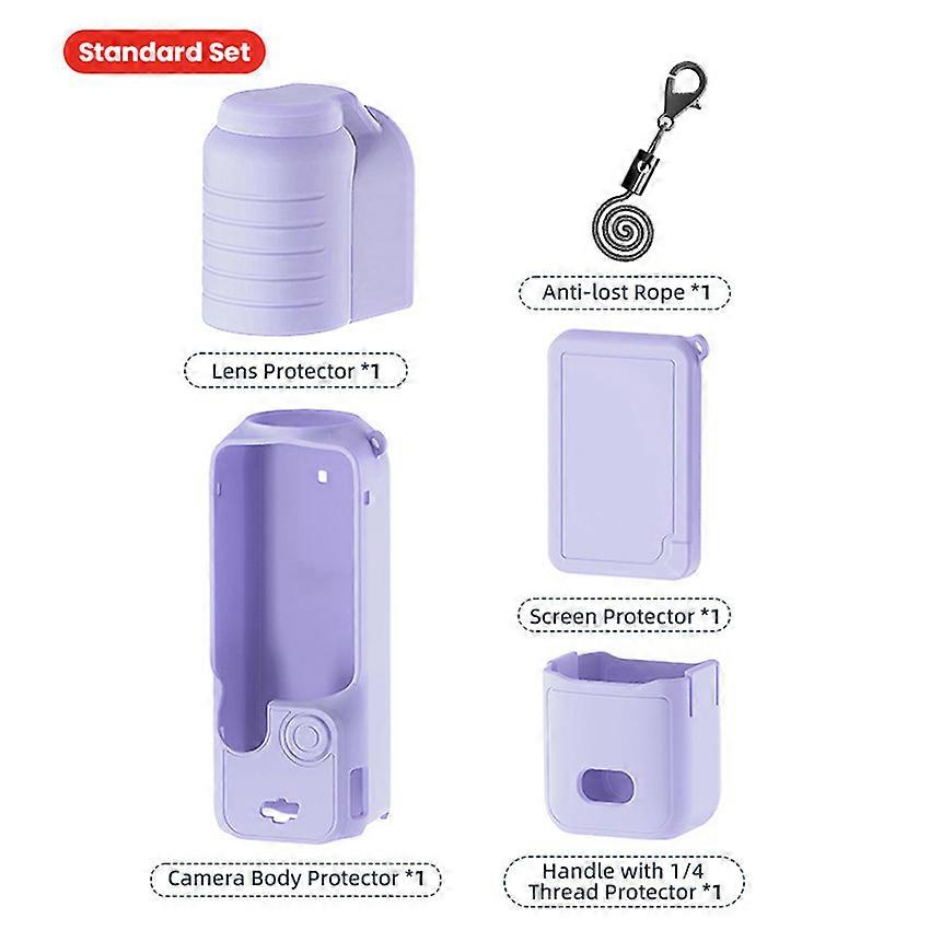 カメラケースシリコンケースレンズカバーヘッドプロテクションアクセサリーDJI Osmo Pocket3用(スタンダード[パープル])