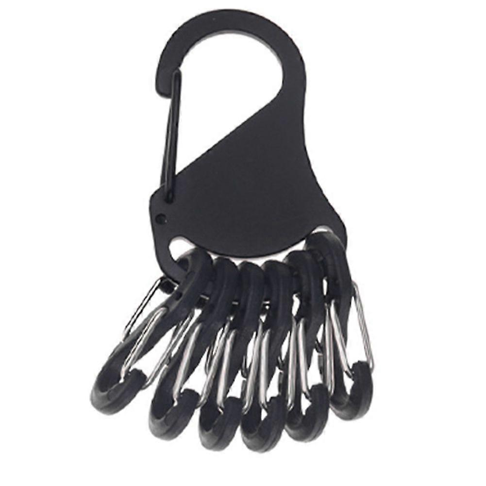 Black Securely Secure Keys and Gadgets Mini Plastic Keychain Aluminum Carabiner