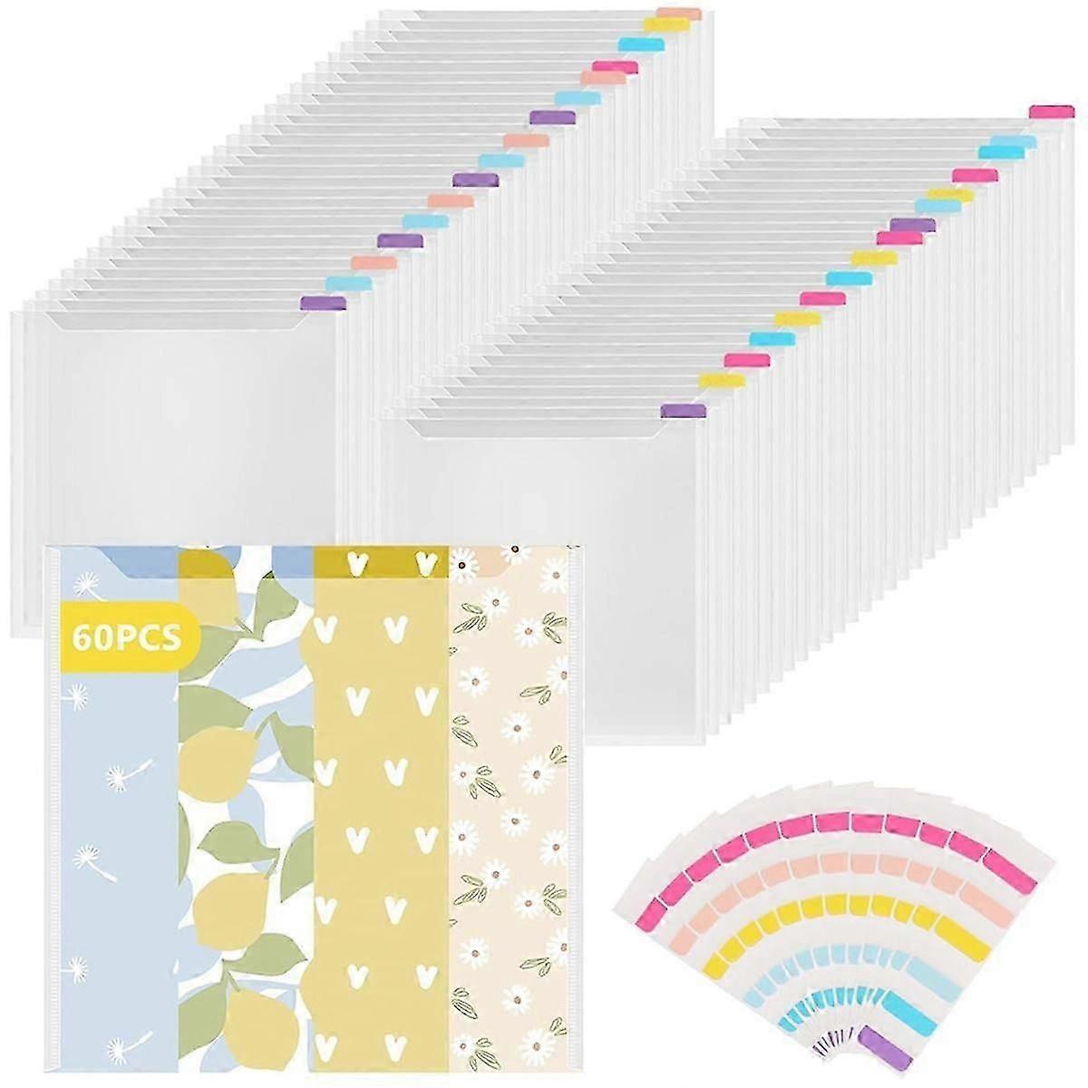 60 Pcs Scrapbook Paper Storage Organizer With 120 Sticky Index Tabs For 12x12 Paper Storage For Scrapbook Paper