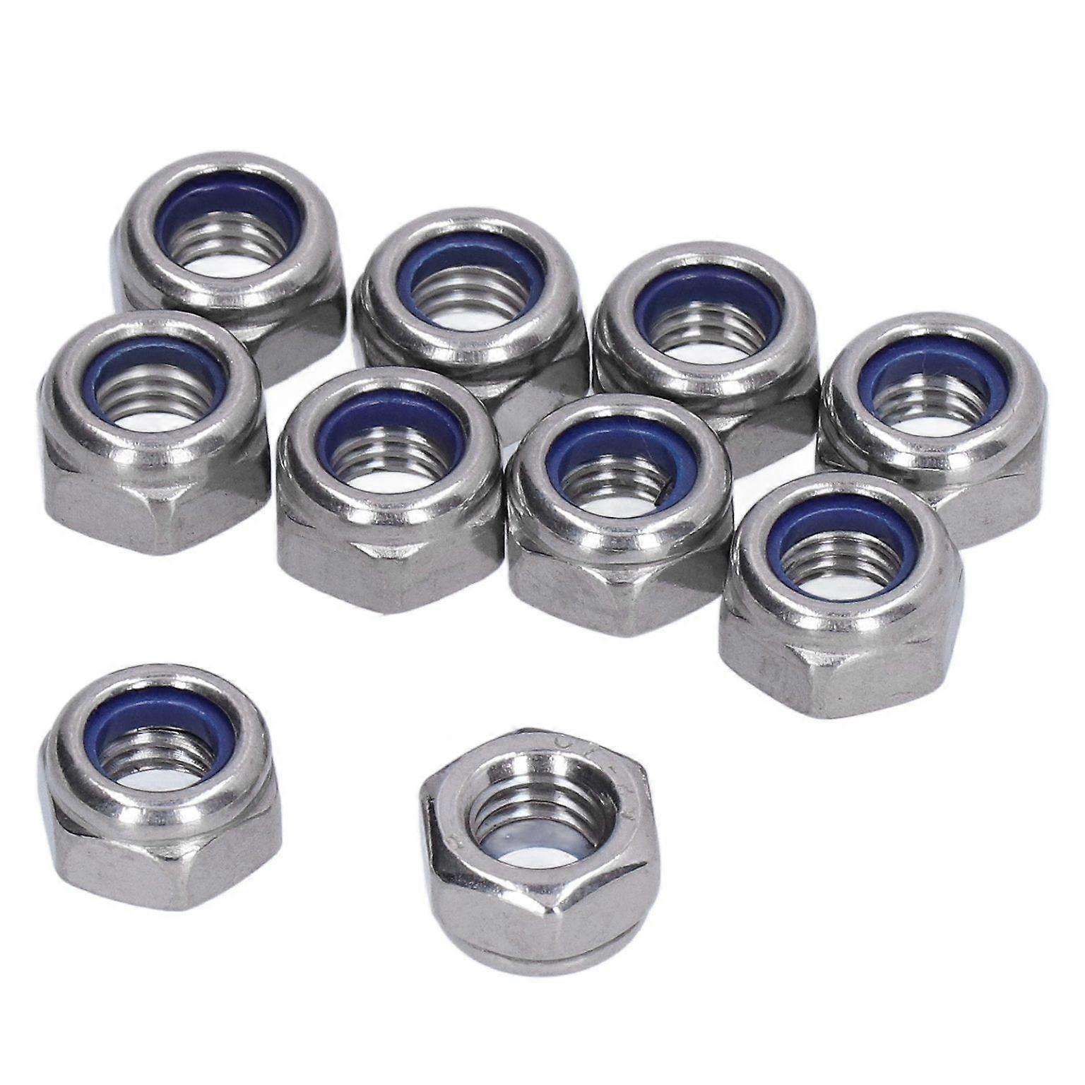 nylon insert lock nut 100Pcs Nylon Insert Lock Nut Locknut Stainless Steel