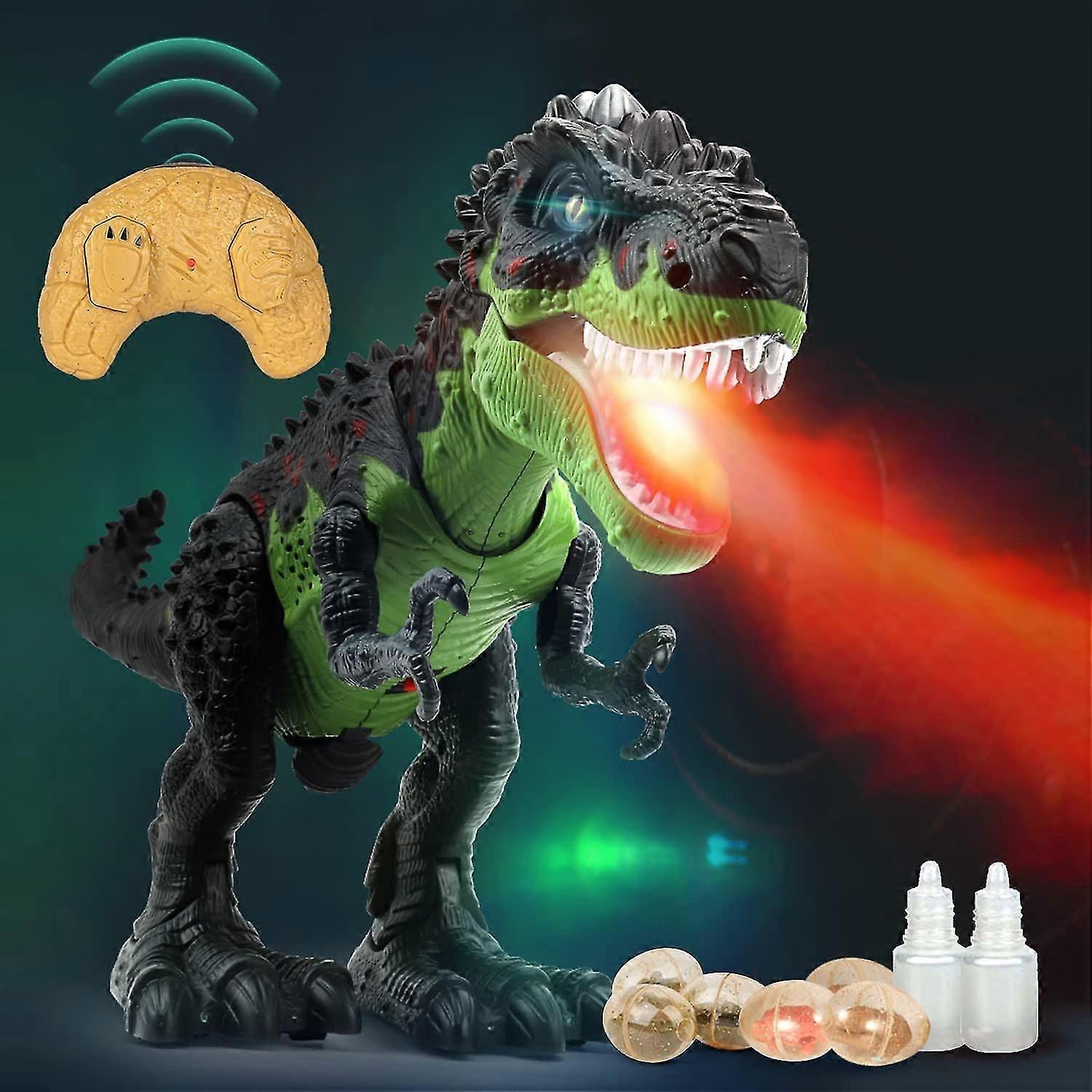 Remote Control Dinosaur Toys For Kids 3-5 5-7 8-12, Big Rc Walking Robot T-rex Dinosaur Toys,simulated Flame Spray,eggs Laying,light & Roaring