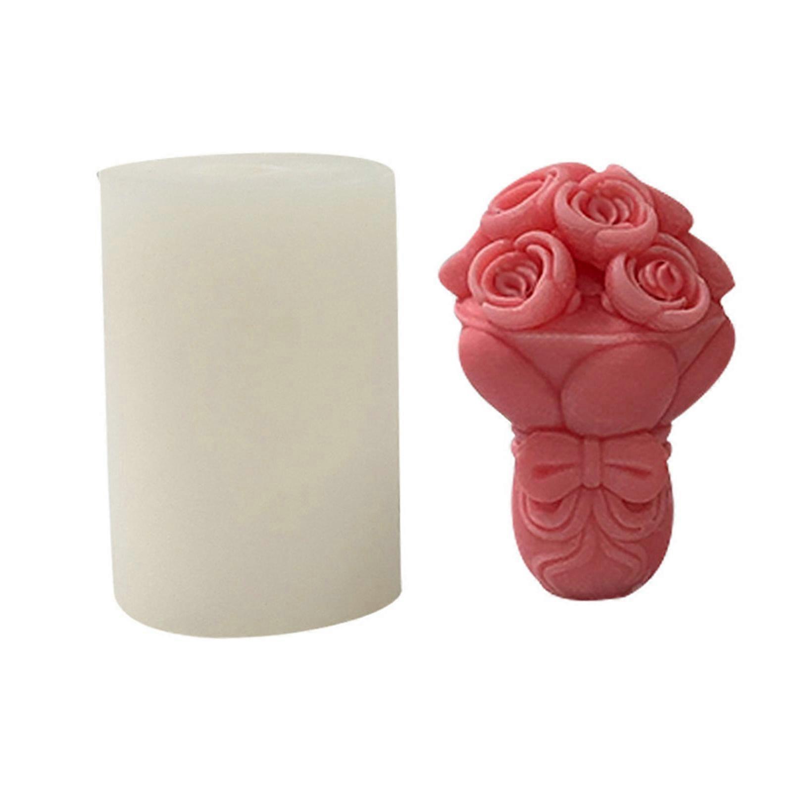 ローズフラワーシリコンキャンドルモールドフォンダンソープ3Dケーキモールドキャンディーチョコレートデコレーションアロマテラピーキャンドル作成ツール