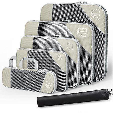 Compression Packing Cube Storage 6Pcs Travel Suitcase Luggage Organizer